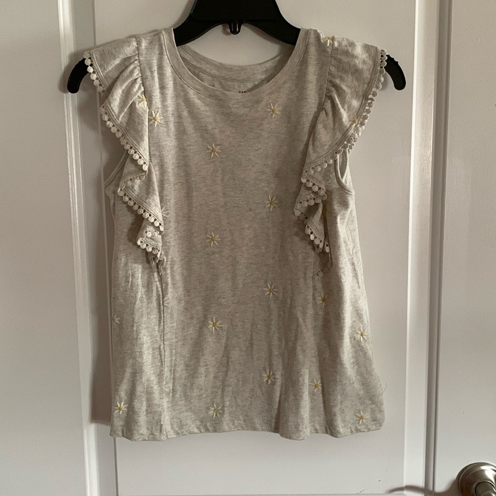 NWT GAP Gray Ruffled Sleeveless Daisy Blouse